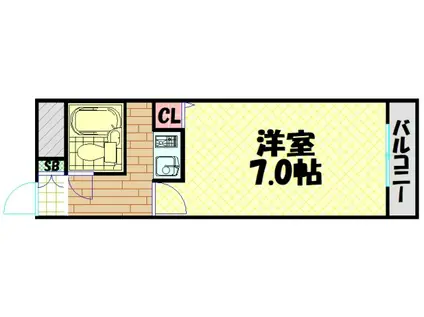 シティーアリーナ阿波座西(1K/5階)の間取り写真