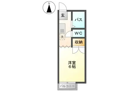 サンシティ井上II(1K/1階)の間取り写真