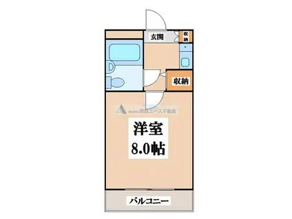 PALMIZIO花園II(1K/4階)の間取り写真