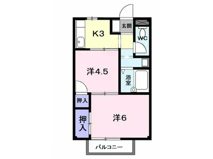 ATフラッツ(2K/1階)の間取り写真