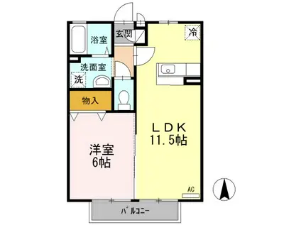 コンフォート 石和(1LDK/2階)の間取り写真