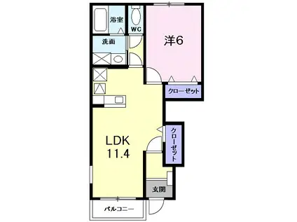 ミネルヴァ(1LDK/1階)の間取り写真
