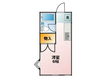 セントラルヒルズC棟(ワンルーム/1階)の間取り写真