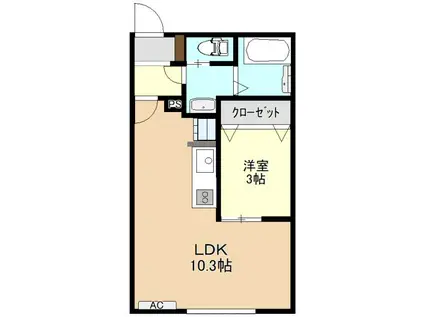 シアターハイム下保谷(1LDK/1階)の間取り写真