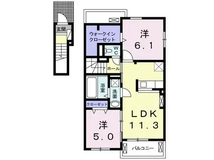 ALBA TOWN D(2LDK/2階)の間取り写真