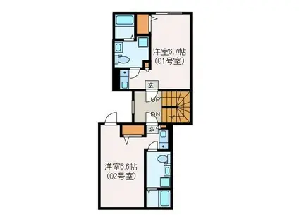 アイリス堀切(ワンルーム/2階)の間取り写真