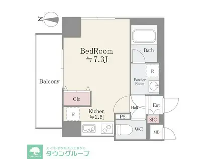 パークフィルヴェール(1K/3階)の間取り写真