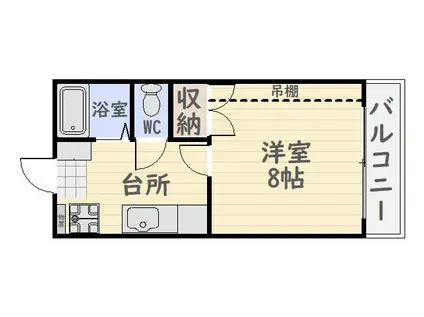 サウスウィンドM&M(1K/1階)の間取り写真