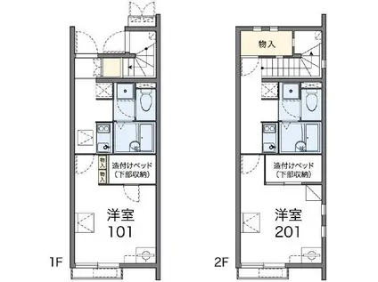 レオネクストエストレリータII(1K/1階)の間取り写真