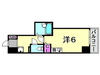 ヒューネット神戸元町(ワンルーム/6階)の間取り写真