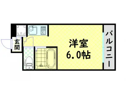ドミール堺筋本町(ワンルーム/6階)の間取り写真