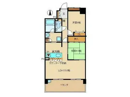 ラフィネスおもちゃのまち駅前(2LDK/3階)の間取り写真