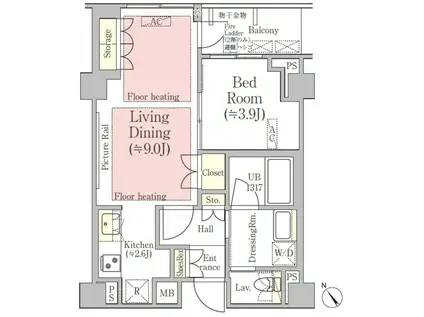 バウスステージ南青山(1LDK/2階)の間取り写真