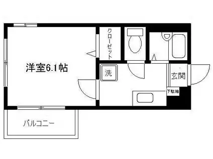 エントピア聖ヶ丘(1K/1階)の間取り写真