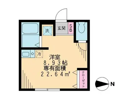 サンアーバン町屋(ワンルーム/2階)の間取り写真