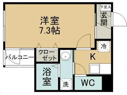 EXGRANDE長町1丁目(1K/3階)の間取り写真