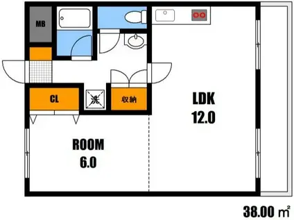 スカイシティ5番館(1LDK/7階)の間取り写真