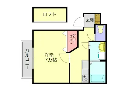 アネックス志免A棟(1K/1階)の間取り写真