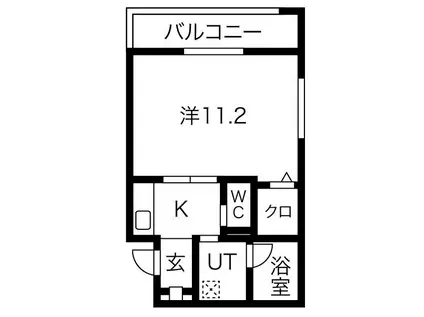 オラシオン大坪町(1K/1階)の間取り写真