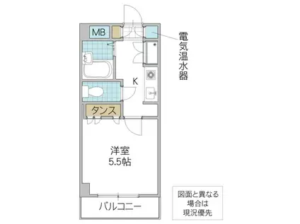 インペリアル水戸(1K/4階)の間取り写真