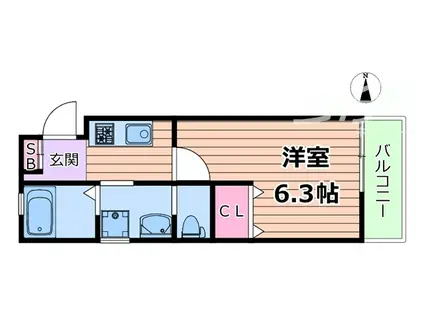シマムラハイツ(1K/3階)の間取り写真