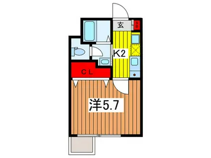 ルーチェ大宮(1K/4階)の間取り写真