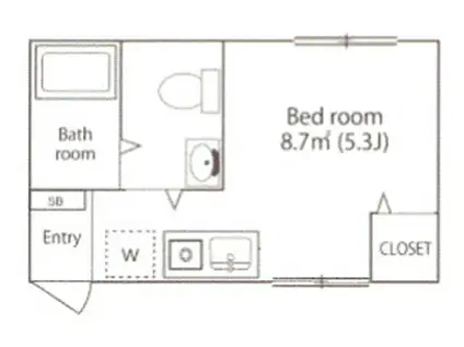 グレースコート横浜山手(ワンルーム/1階)の間取り写真