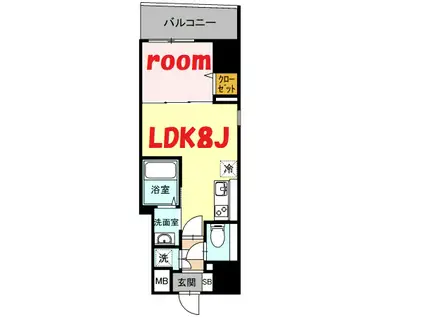 ベイサイドヒルズ関内(1LDK/6階)の間取り写真