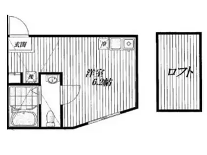 メティス(ワンルーム/2階)の間取り写真