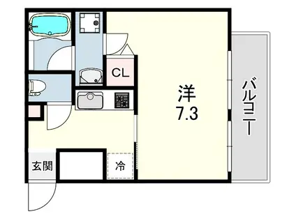 アクシア東有岡(1K/2階)の間取り写真