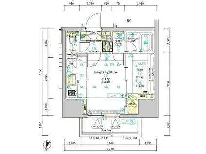 SYFORME OMIYA(1LDK/9階)の間取り写真