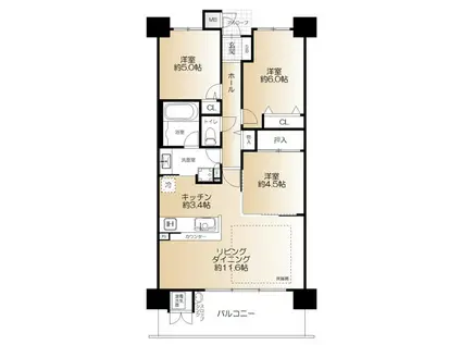 キャナルヴィスタアーバンコンフォート(3LDK/6階)の間取り写真