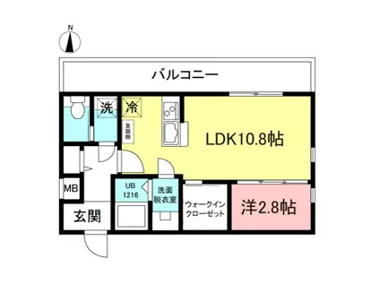 フォルトゥーナ富士見町(1LDK/1階)の間取り写真