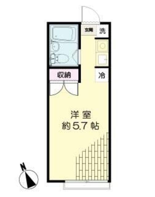 MYハイツ(ワンルーム/2階)の間取り写真