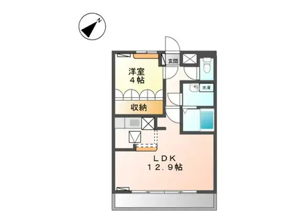 アメニティ ヒルズ(1LDK/1階)の間取り写真