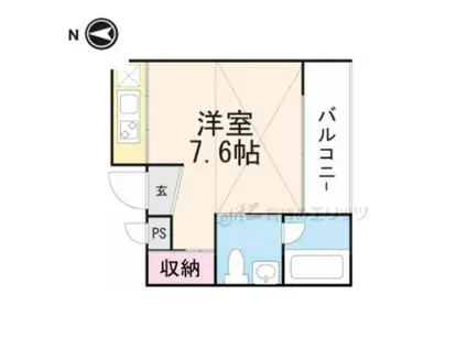 アヴェニール千里丘(ワンルーム/2階)の間取り写真