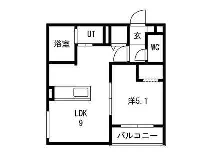 住吉4丁目AP(1LDK/2階)の間取り写真