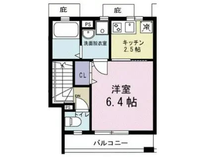 アタゴォル・コート(1K/2階)の間取り写真