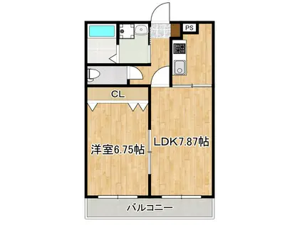 トゥルース(1LDK/3階)の間取り写真
