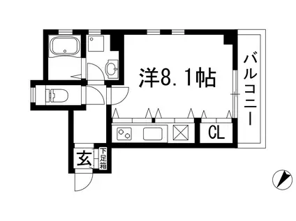 SYクロスロード(1K/2階)の間取り写真