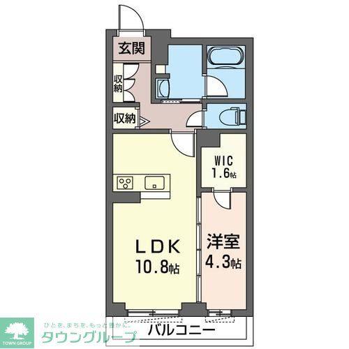 フォンタ―ナ 鈴谷(1LDK/1階)の間取り写真