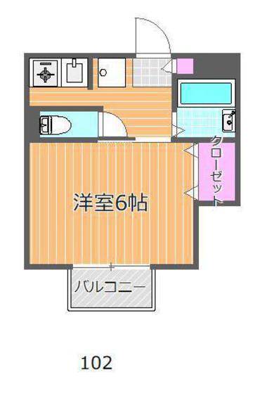 プレジィール京山(1K/1階)の間取り写真