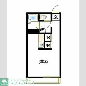 ヴィラ萩山 A(ワンルーム/1階)の間取り写真