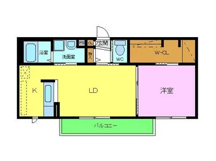 南海高野線 百舌鳥八幡駅 徒歩5分 2階建 築21年(1LDK/1階)の間取り写真