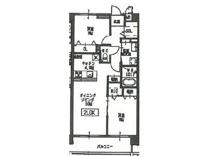 シャルム(2LDK/4階)の間取り写真