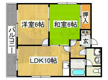 グレースアン(2LDK/3階)の間取り写真