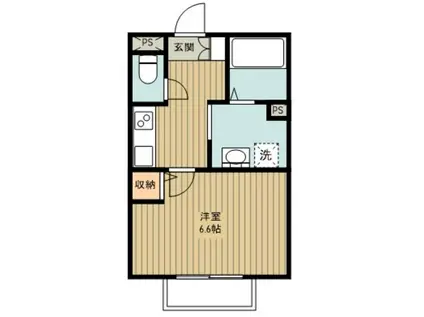 ティラーレアンビエンテ(1K/1階)の間取り写真