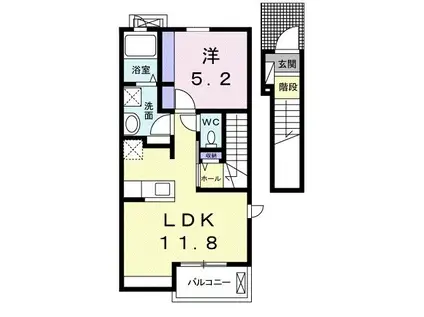 チェリービレッジ(1LDK/2階)の間取り写真