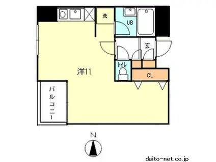 ケーズポート(ワンルーム/4階)の間取り写真