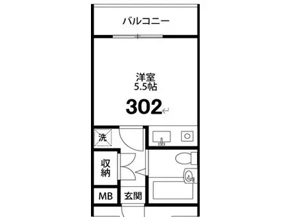 ハオスルーケ(ワンルーム/3階)の間取り写真
